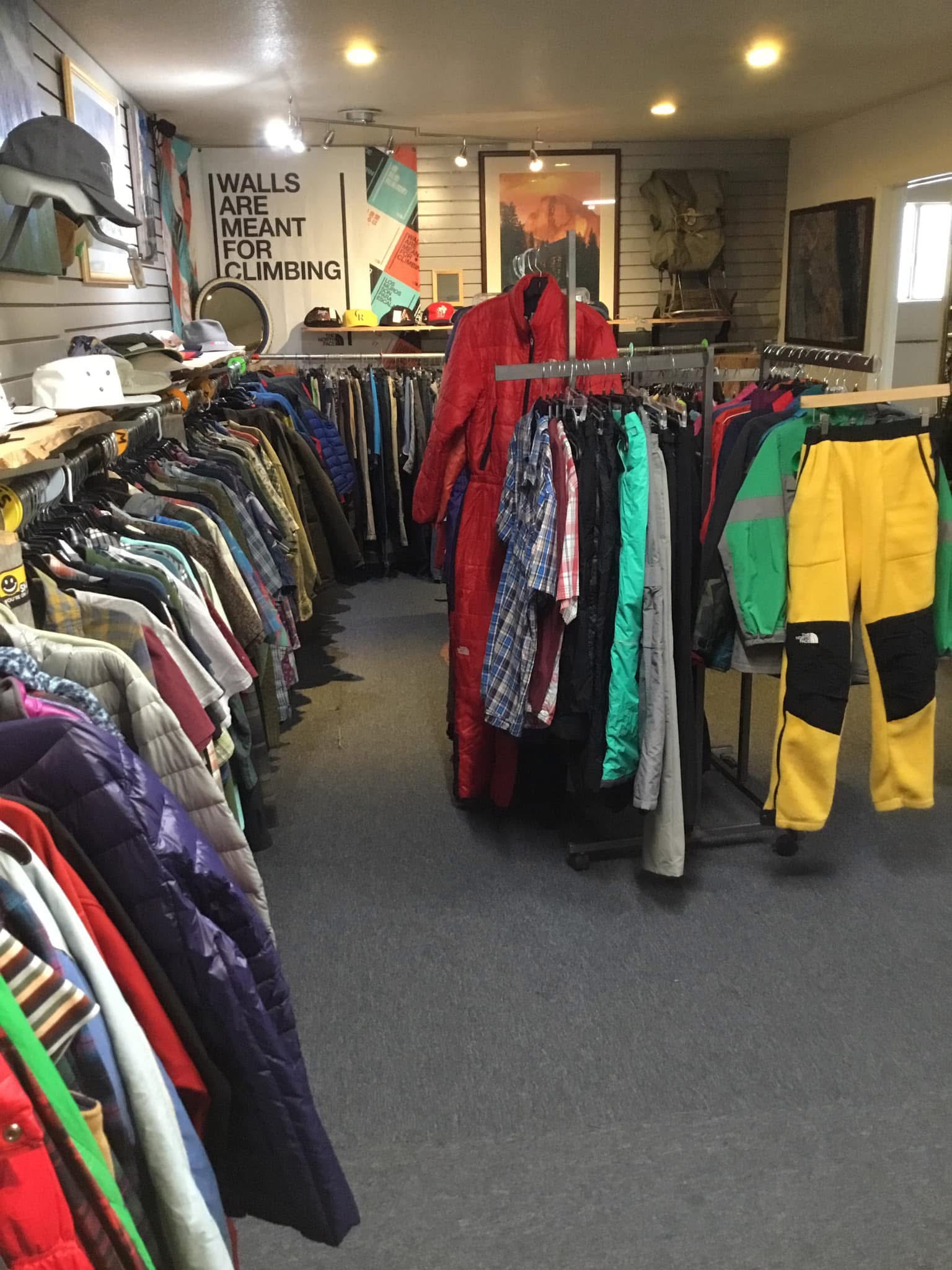Apparel racks inside the store